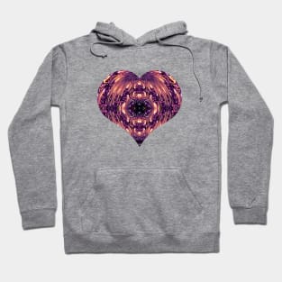 Fractal Romance and Love Heart Series Purple and Copper Fireworks Hoodie